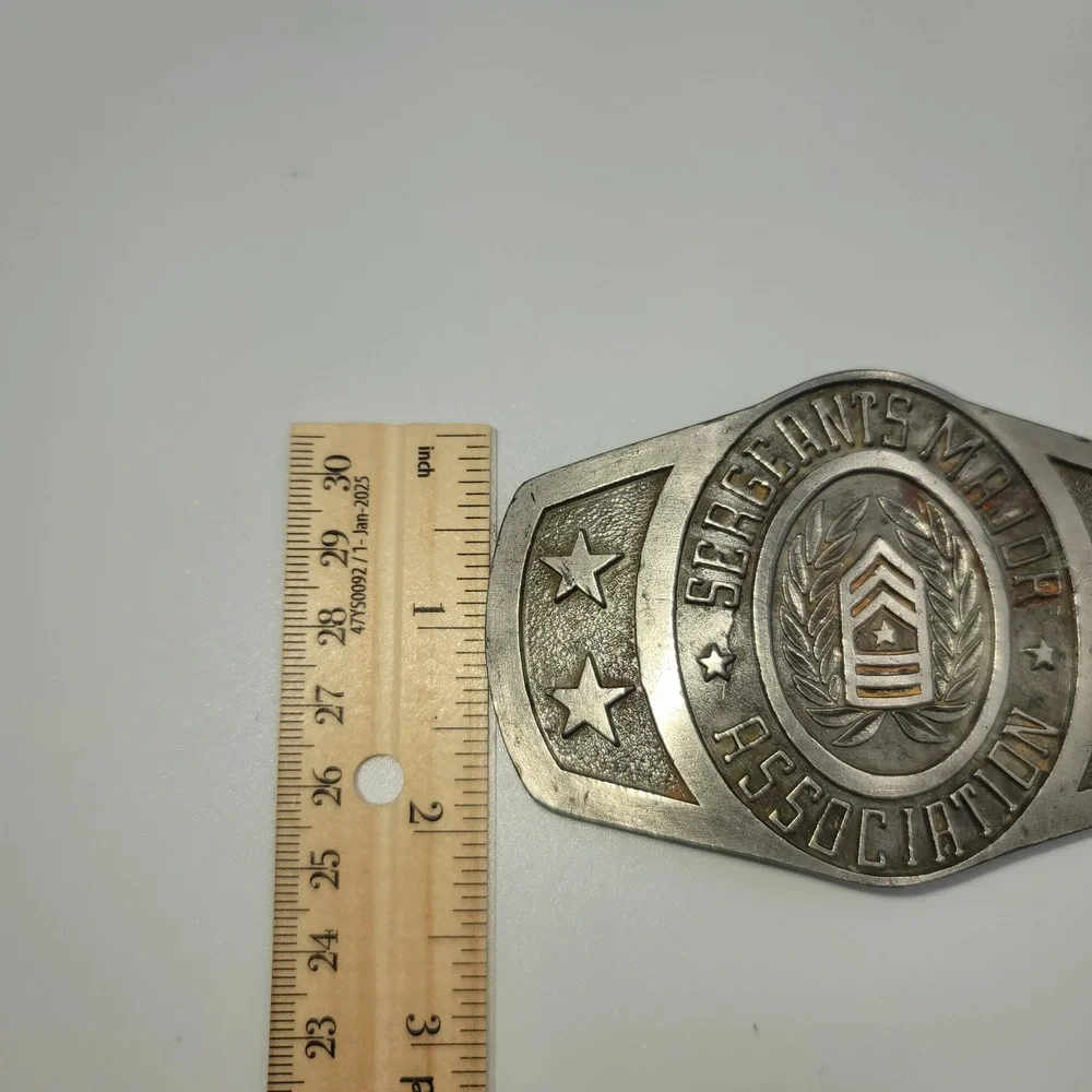 Pacific Brass and Buckle Sergeants Major Association Pewter Belt Buckle Limited
